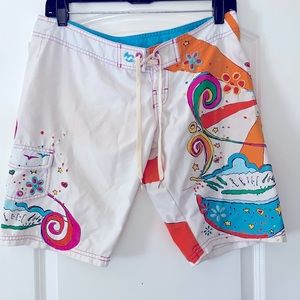 Billabong vintage embroidered board shorts